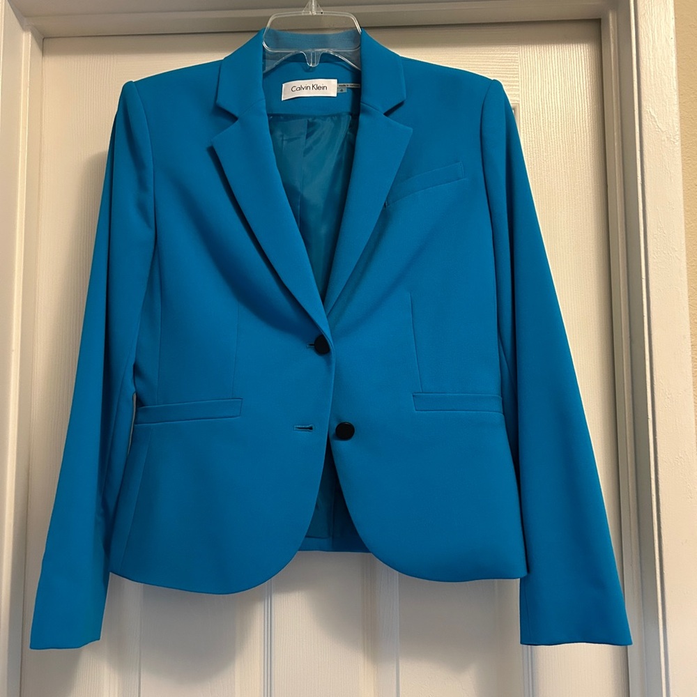 Calvin Klein Vibrant Teal Dress Jacket.